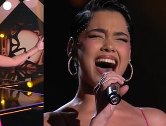 Aye Alfonso presentó la canción “Creo en mí” de Natalia Jiménez en la segunda ronda de la final de Factor X. Foto: Gentileza