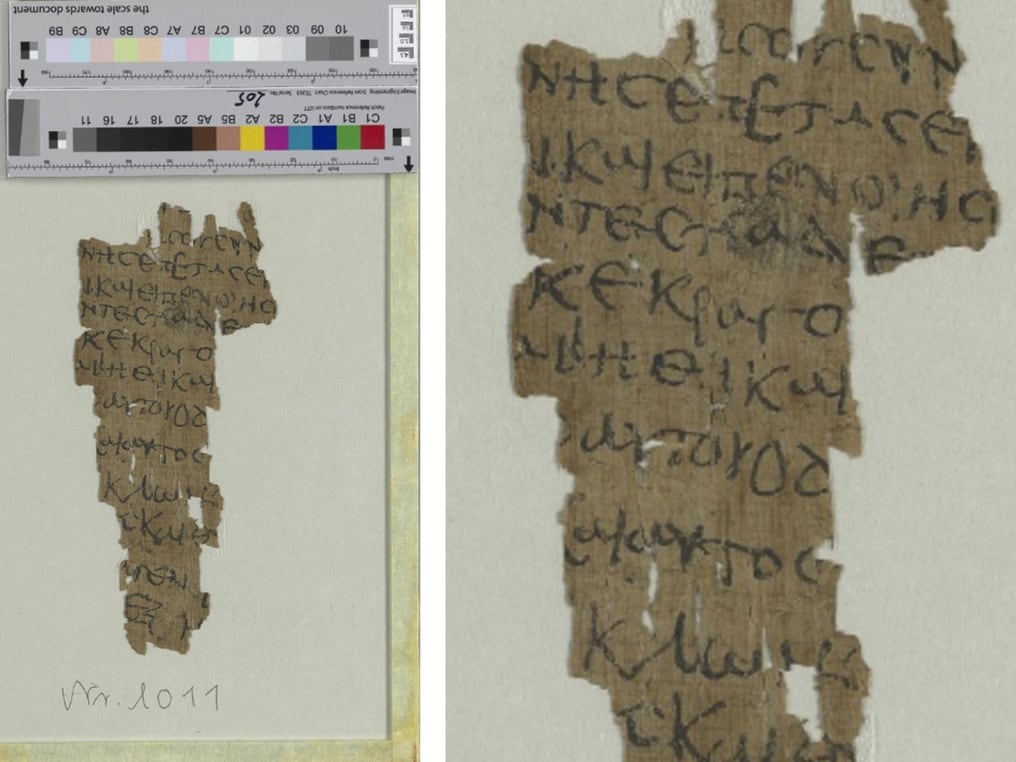 Fragmento del papiro que forma parte del 'Evangelio de Tomás'.