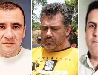 Miguel Insfrán, alias Tío Rico, Jarvis Chimenes Pavão y Jaime Franco.