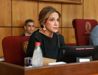 La ministra Lea Giménez. Foto: @SenadoresPy