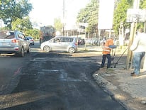 Trabajos de reparación sobre la avenida Mariscal López.