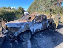 Camioneta de Carabineros de Chile atacada.