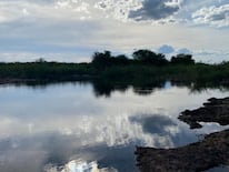 El río Pilcomayo ingresa con buen caudal por la embocadura paraguaya. Foto: MOPC.