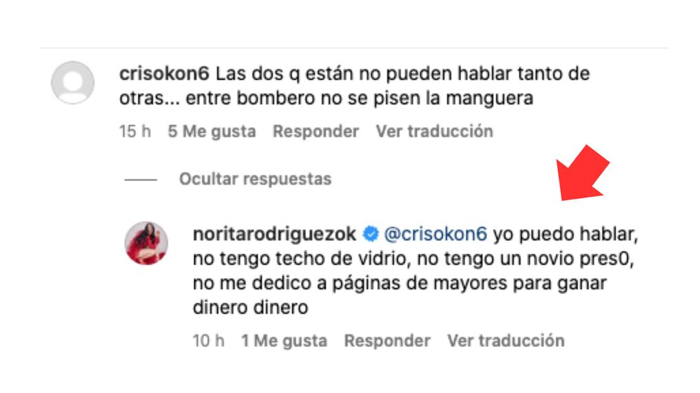 El comentario de Norita Rodríguez sobre Larissa Riquelme. Foto: Gentileza