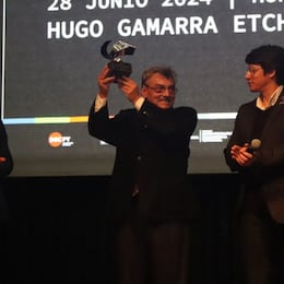 Hugo Gamarra Etcheverry recibió el galardón de Docpy por su trayetoria y aporte desde el cine y el audiovisual. Foto: instagram.com/inap_py