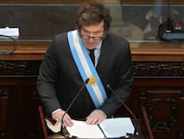 Javier Milei, discurso de la apertura de sesiones ordinarias del Congreso Argentina. Foto: AFP.