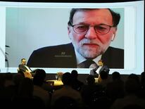 Mariano Rajoy, durante el contacto con Asunción. Foto: Carlos Juri, Nación Media.