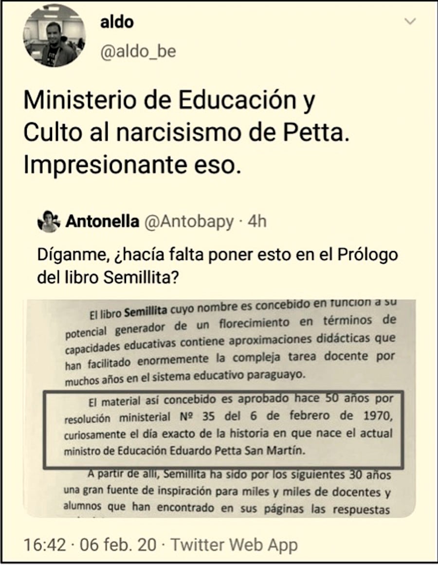 La Nación / Irónico Petta: “Que tu hijo encuentre el error”