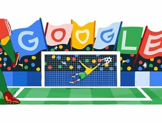 Doodle de la Eurocopa UEFA 2024 lanzado por Google.